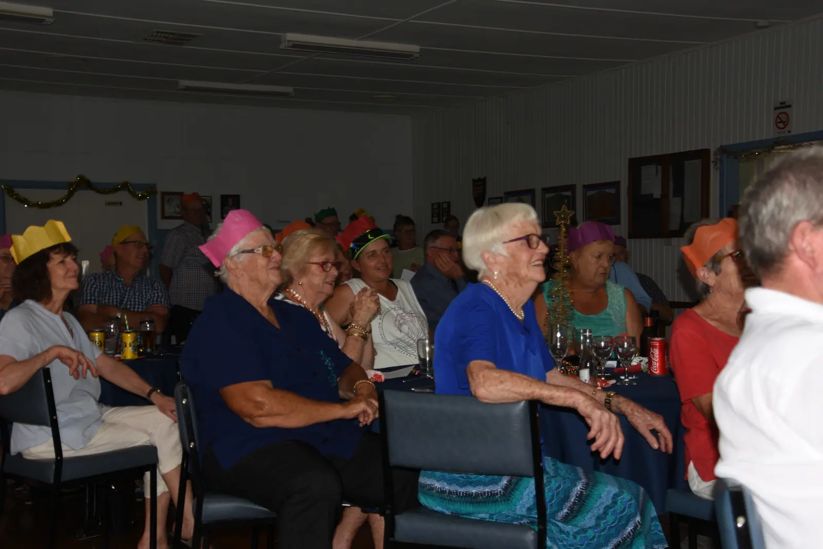 Members gathered in the Echuca Bowls Club clubroom